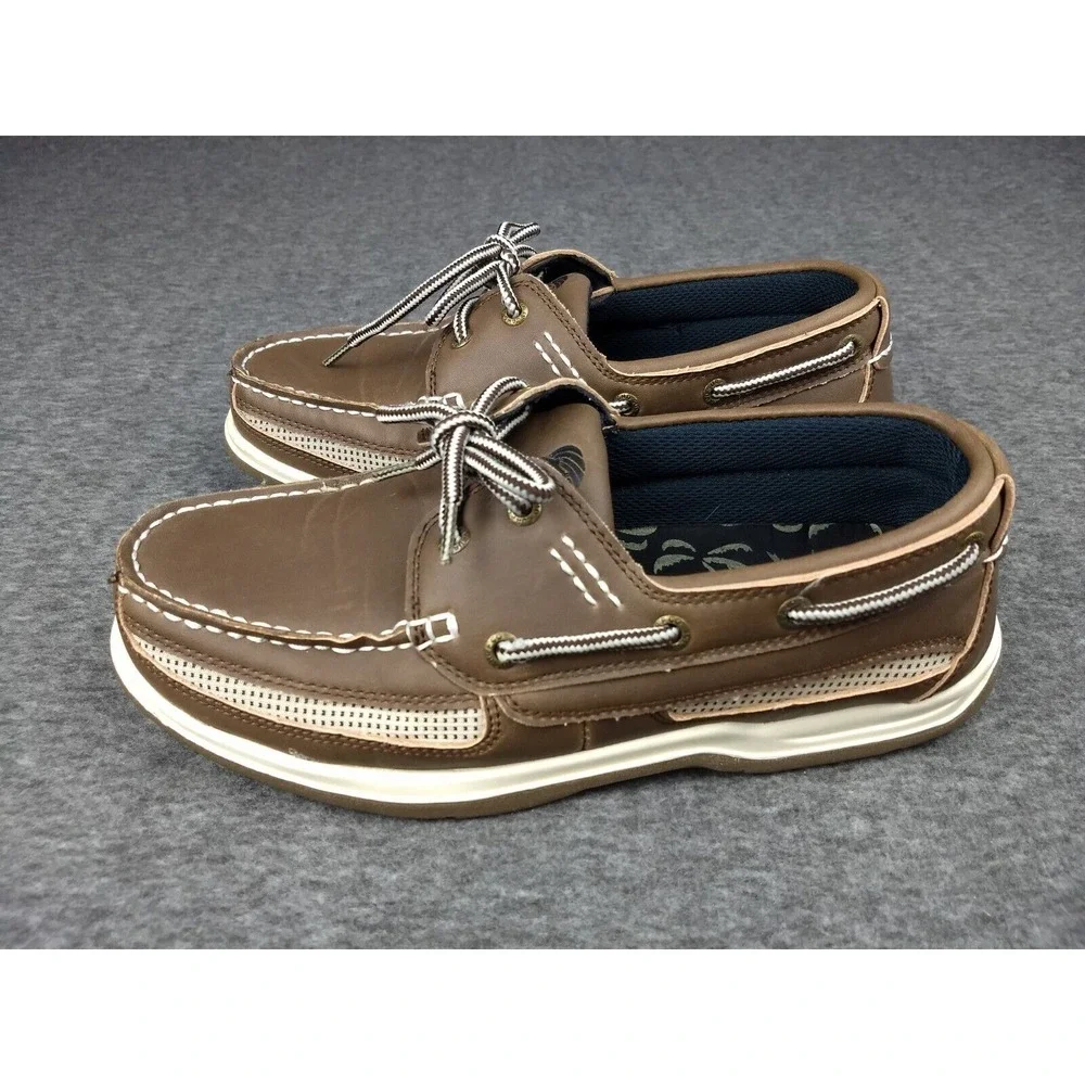 Island Surf Co Boat Deck Shoes Cod Dark Brown Men's 8M Lace Up Round Toe Cushion - Picture 9 of 16